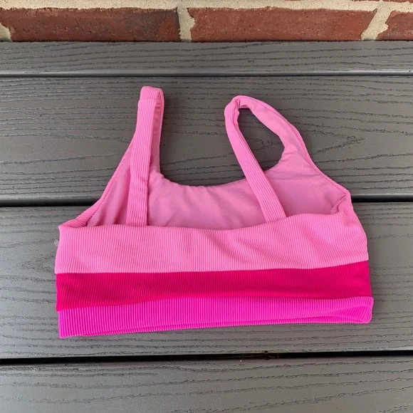 Beach Riot Girls Little Mackenzie Heidi Set Peak Pink Colorblock - Picture 3 of 12